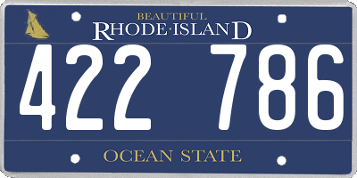 RI license plate 422786