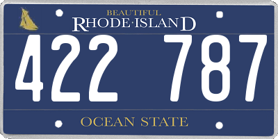 RI license plate 422787