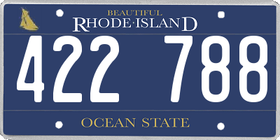 RI license plate 422788