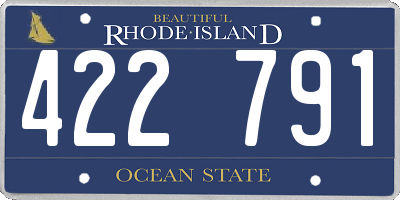 RI license plate 422791