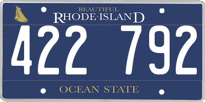 RI license plate 422792