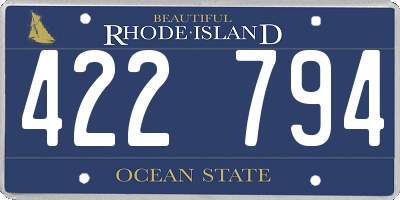 RI license plate 422794