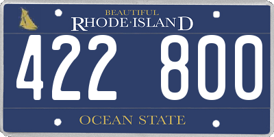 RI license plate 422800