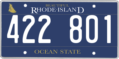 RI license plate 422801