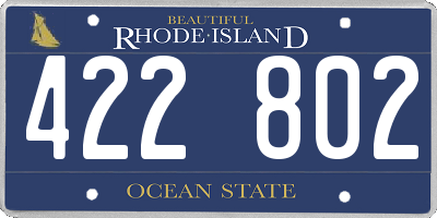 RI license plate 422802