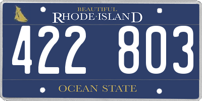 RI license plate 422803