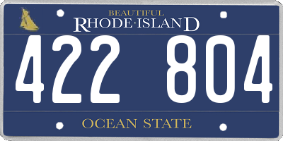 RI license plate 422804