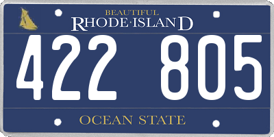 RI license plate 422805