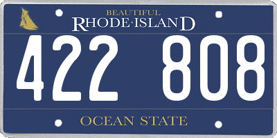 RI license plate 422808