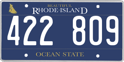 RI license plate 422809