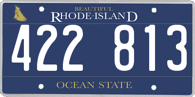 RI license plate 422813