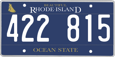RI license plate 422815