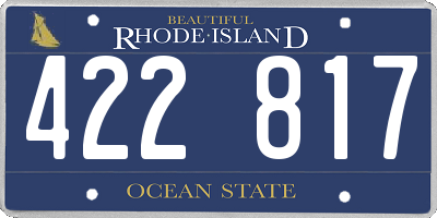 RI license plate 422817