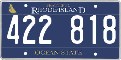 RI license plate 422818