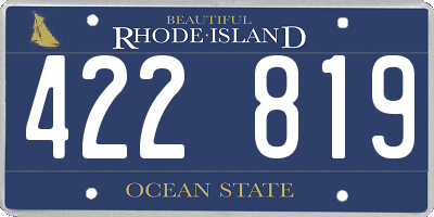RI license plate 422819