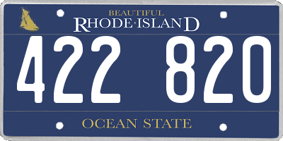 RI license plate 422820
