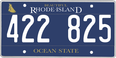 RI license plate 422825