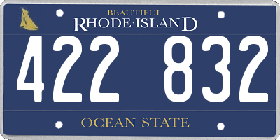RI license plate 422832