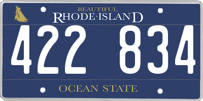 RI license plate 422834
