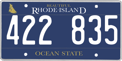 RI license plate 422835