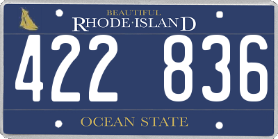 RI license plate 422836