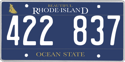 RI license plate 422837
