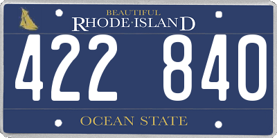 RI license plate 422840