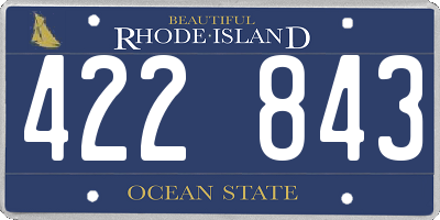 RI license plate 422843