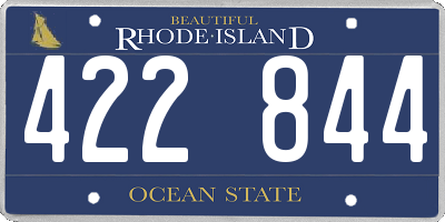 RI license plate 422844