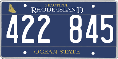 RI license plate 422845