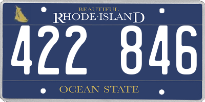 RI license plate 422846
