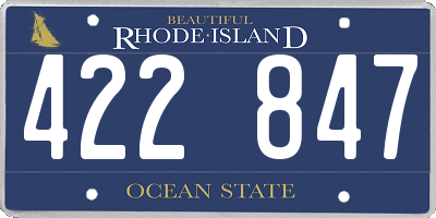 RI license plate 422847