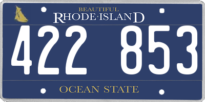 RI license plate 422853