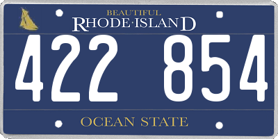 RI license plate 422854