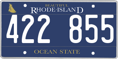RI license plate 422855