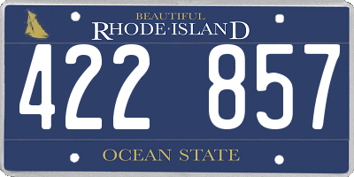 RI license plate 422857