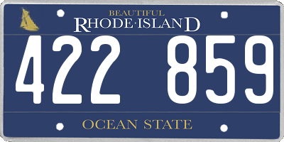 RI license plate 422859