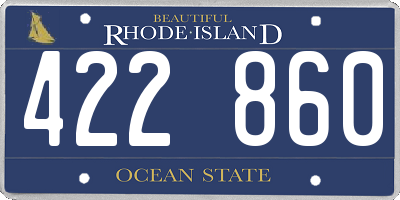 RI license plate 422860