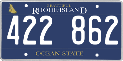 RI license plate 422862