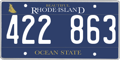 RI license plate 422863
