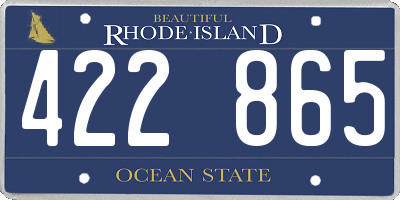 RI license plate 422865