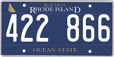 RI license plate 422866