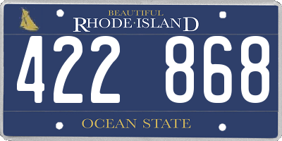 RI license plate 422868