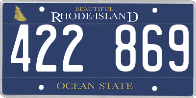 RI license plate 422869