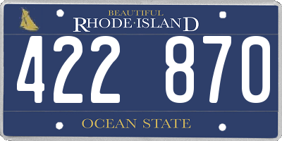 RI license plate 422870