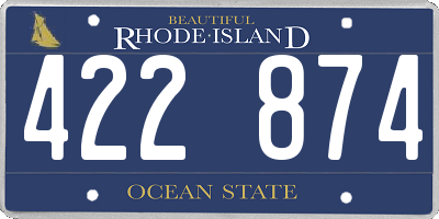 RI license plate 422874