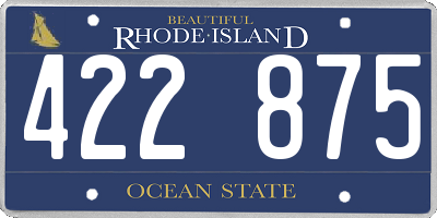RI license plate 422875