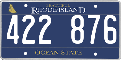 RI license plate 422876