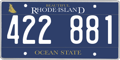 RI license plate 422881