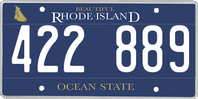 RI license plate 422889